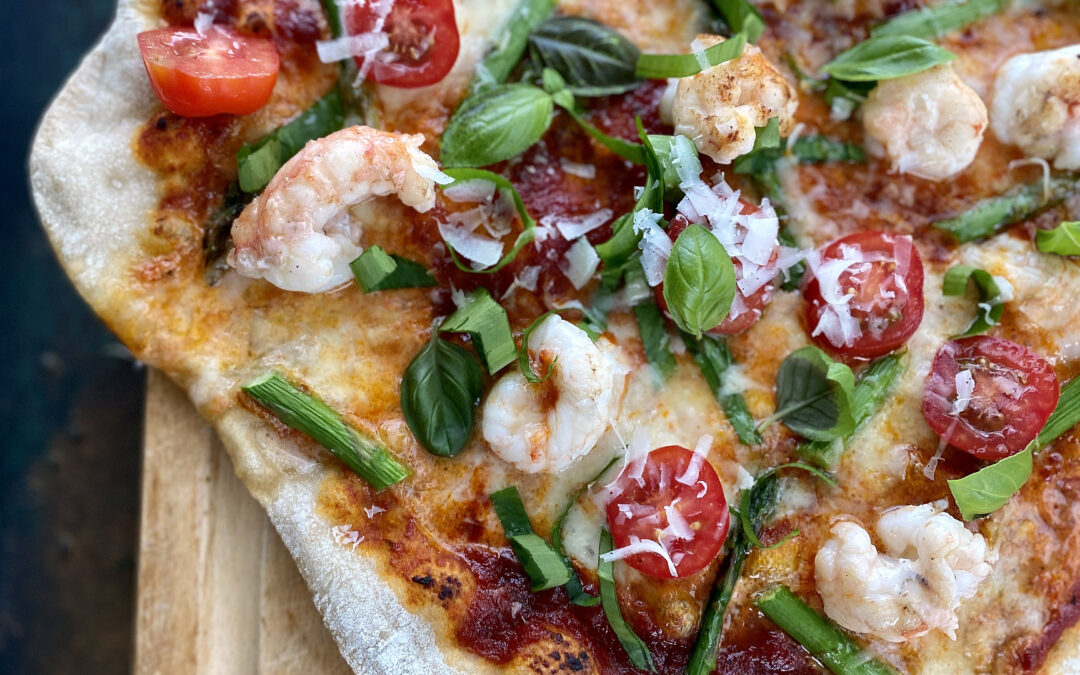 Pizza med jomfruhummere